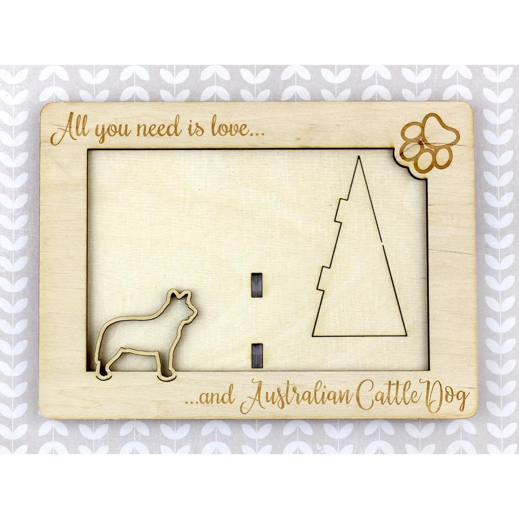 Australian Cattle Dog, Blue Heeler, Red Heeler - Photo frame, engraved wooden frame, a lovely gadget for the dog lover by Art-Dog