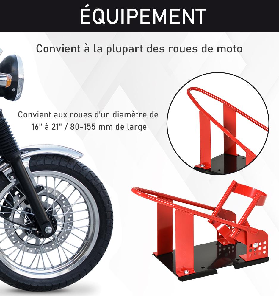 Universal Motorcycle Support Rail Motorcycle Wheel Support Motorcycle Stand Wheel Chock 8-15.5 cm Pre-Drilled Holes