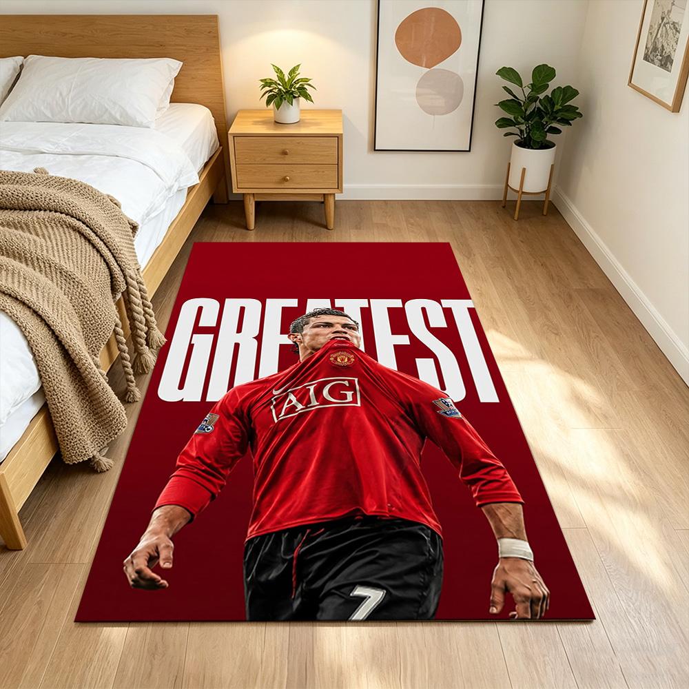 Cristiano Ronaldo Carpet Design for Outdoor Dormitory Game Room Foyer Anti-slip Rug Anime Office Decor Gift for Festivals