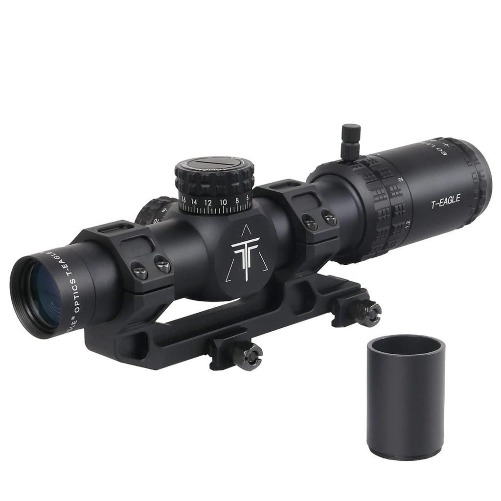 T-EAGLE Rifle Scope EO1.2-6x24WA Variable Magnification Short Scope (with One-Piece Mount) bk