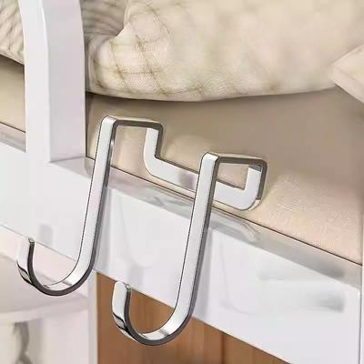 Stainless Steel Bedside Cabinet Door Hook Student Dormitory Double Hook S-shaped Hook Bathroom Hanging Clothes Kitchen S Hook Door