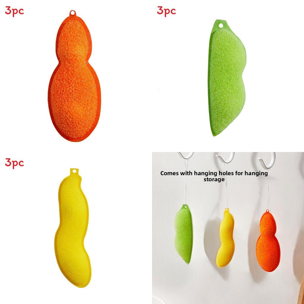 Pea Cleaning Sponge Set For Glass And Bottles With Ecofriendly Material For Home Cleaning