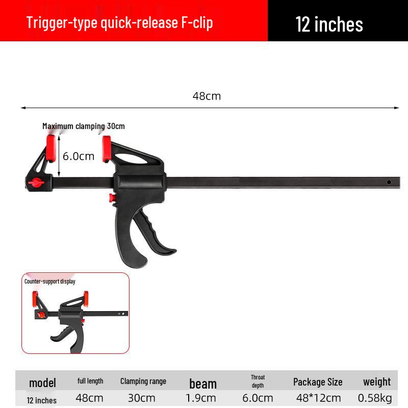 Heavy-Duty Right Angle Woodworking F-Clamp Tool Set