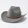 Men's and women's curled brim, ethnic style top hat, European and American French jazz hat, British style warped edge cowboy hat, men's and women's ha