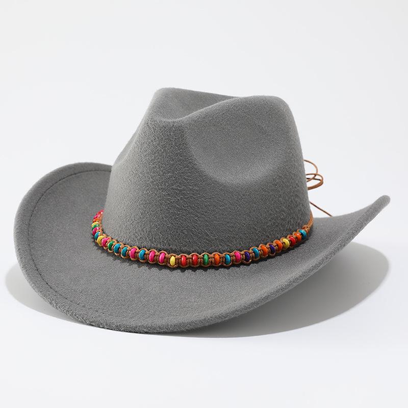 Men's and women's curled brim, ethnic style top hat, European and American French jazz hat, British style warped edge cowboy hat, men's and women's ha