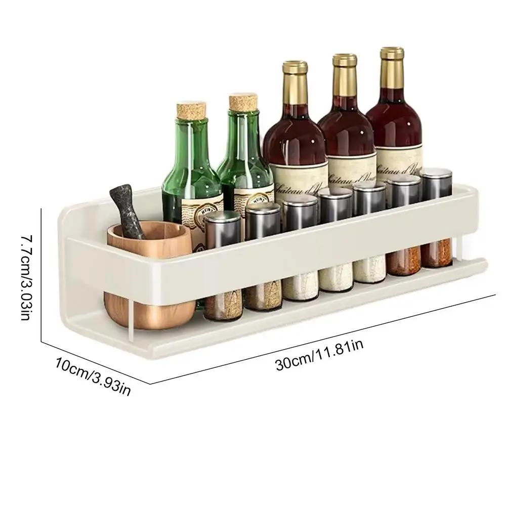 Алюминиевая настенная стойка для специй многофункциональная полка для кухонных принадлежностей крючки для кухонных принадлежностей стойка для хранения приправ без сверления 2540₽