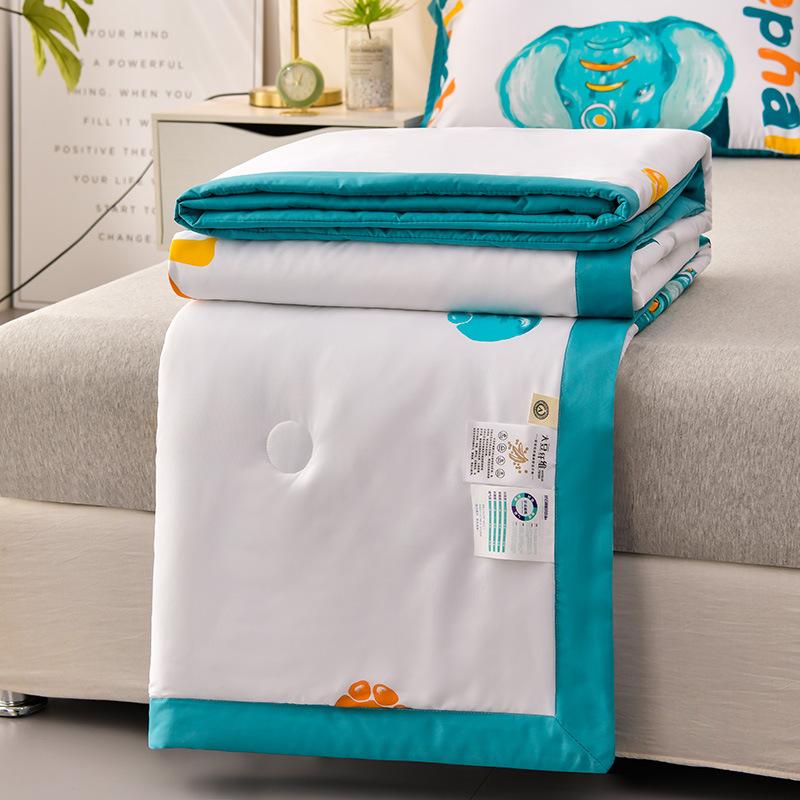 Summer Sleeping Quilt Soybean Fiber Air Conditioner Throw Blanket Washed Cotton Summer Adult Blankets for Bed Sofa Home Decor