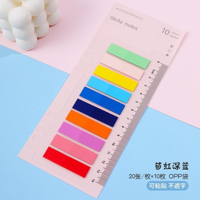 200 Sheets Transparent Sticky Notes Self-Adhesive BookMarkers Annotation Reading Book Clear Tab Kawaii Cute Stationery