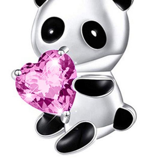 Pendant Necklace Panda Embrace Heart Exquisite Jewelry Cartoon Animal Necklace for Daily Wear