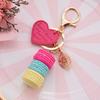 Neuer Kuchen Schlüsselanhänger Mode Auto Schlüsselanhänger Damen Tasche Anhänger Zubehör Frankreich Kuchen Macarons mit Eiffelturm Schlüsselanhänger Geschenk Schmuck