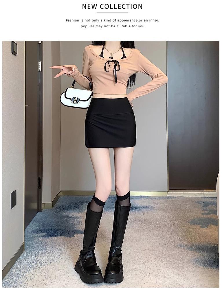 Spicy Girl High Waist Grey Irregular A-line Mini Skirt - Summer Versatile Slimming Bodycon