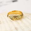 Niche Simple Fish Shaped Ring Distressed Gold Vintage Adjustable Ring Silver Alloy Retro Open Ring Unisex