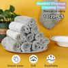 Bamboo Charcoal Fiber Cleaning Cloth Rags Non-Stick Oil Water Absorption Washing Kitchen Towel Household Cleaning Wiping Tools