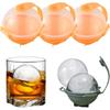 Sphere Ice Mold, Ice Ball Maker Mold, Ice Molds Sphere Ice Cubes for Whiskey, Cocktails, Bourbon and Drinks (Orange, 3pcs)