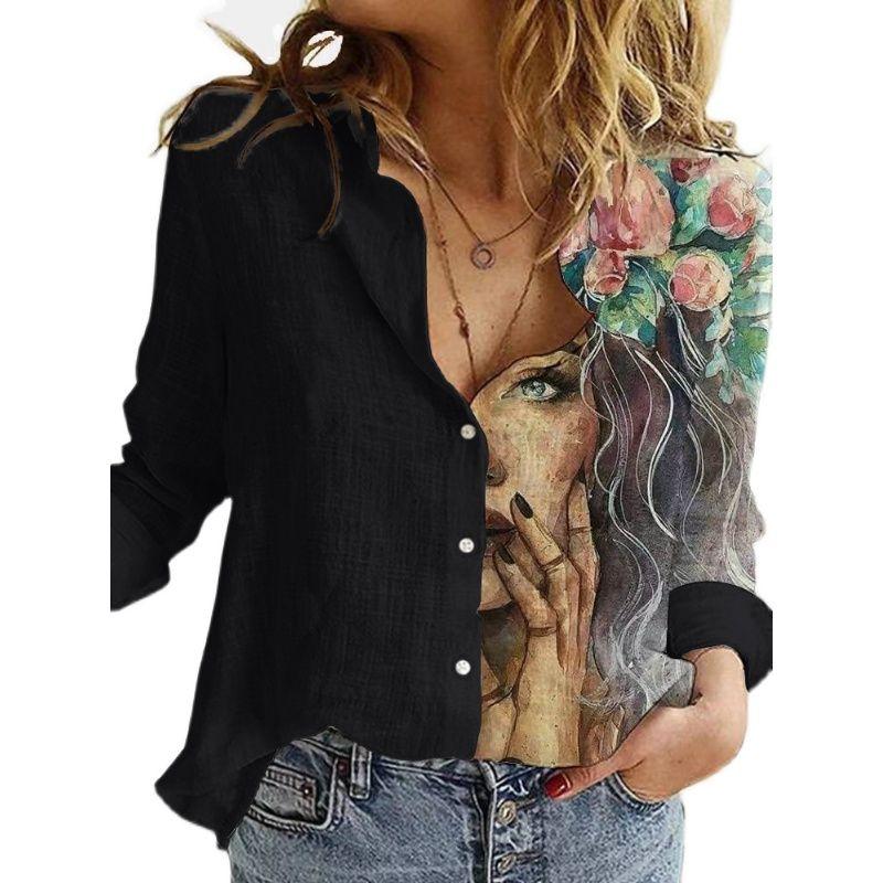 

Polo Autumn New Fashion Single-Breasted Long Sleeve Shirt Black M