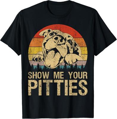 Show Me Your Pitties Funny Pitbull Dog Lovers Retro Vintage T-Shirt Unisex T-Shirt