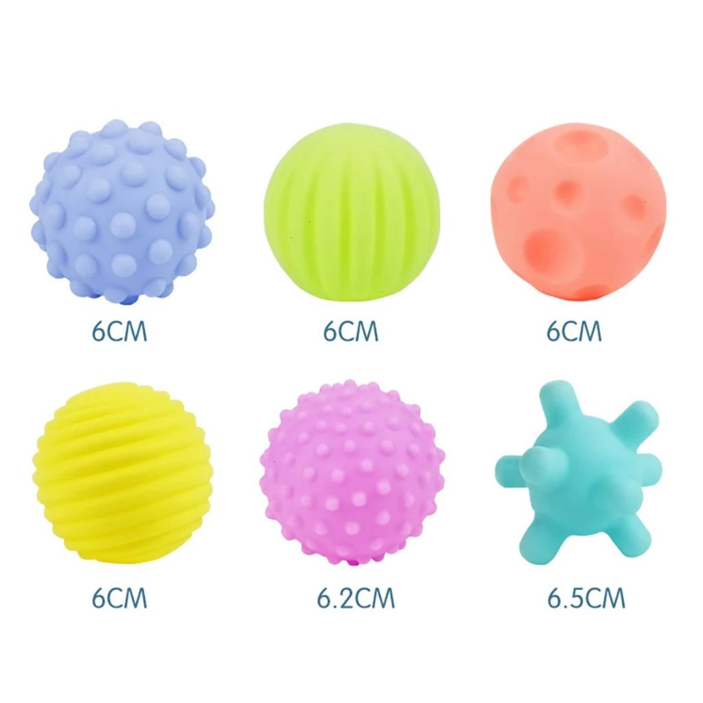 6Pcs Textured Multi Ball Set Develop Tactile Senses Toy Baby Touch Hand Ball Toys Training Ball Massage Soft Balls Kids Gifts