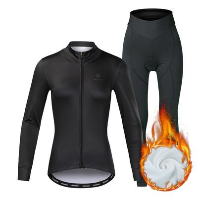 Winter Fleece Riding Bicycle Jerseys Ποδηλατικό σετ ρούχων Keep Warm Γυναικεία μακρυμάνικη φόρμα ποδηλάτου