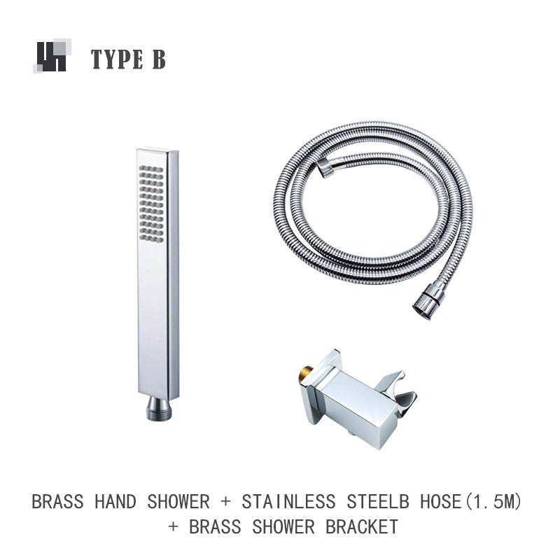 Brass Handheld Shower Head Replacement Showerhead for Bathroom Showering System Contemporary Square Round Oval Polished Chrome