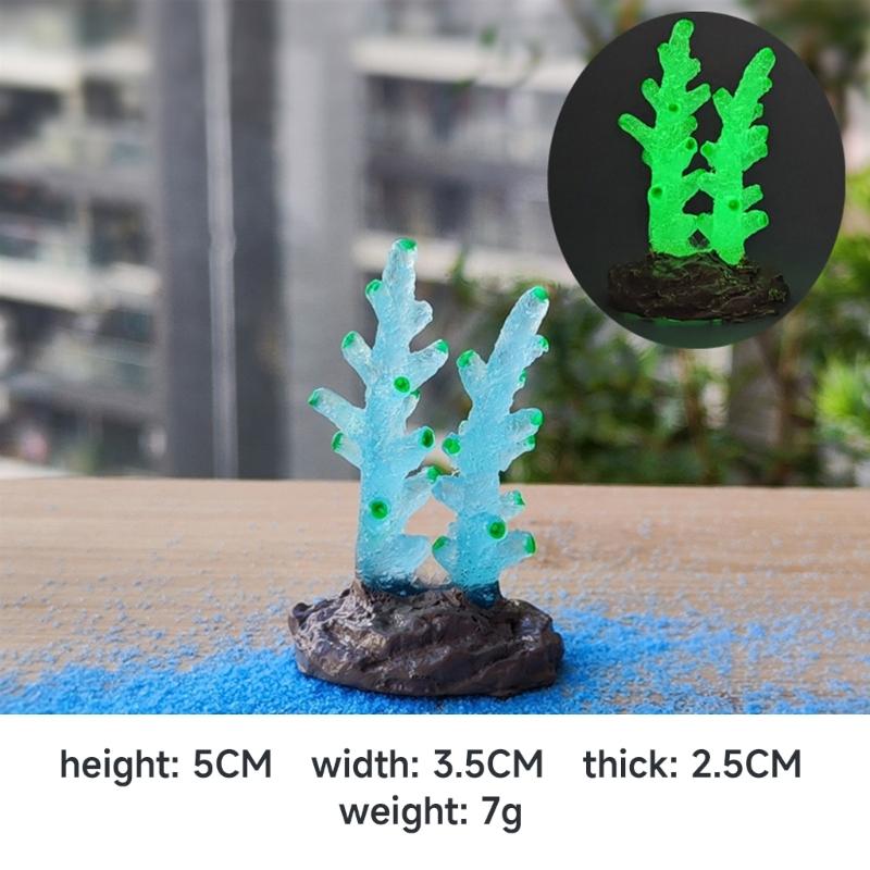 Aquariums Glowing Resin Coral Decoration Fishtanks AquaticUnderwater Ornament Landscaping Safety Decor for Fish Shirmps