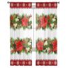 Weihnachten Blume Schneeflocke Kiefer Beere Fenster Tüll Vorhänge für Wohnzimmer Küche Weihnachten Home Decor Sheer Voile Vorhänge