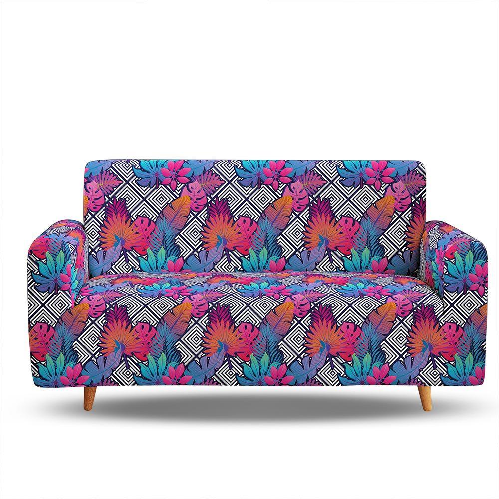 Red Colorful Non-Slip Elastic Sofa Cover, All-Inclusive Supply For All Seasons, 3D Digital Magic Cover