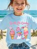 Passendes Eltern-Kind-T-Shirt Süß wie Süßigkeiten Eiscreme Grafik Kurzarm Baumwoll-T-Shirt Mädchen Jungen Kinder Sommer Freizeitkleidung