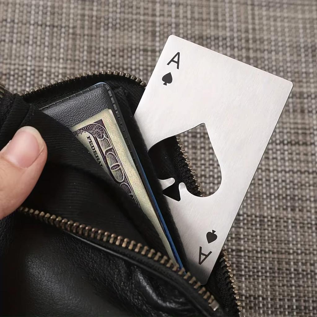 1Pcs Creative Poker Shaped Bottle Can Opener Stainless Steel Credit Card Size Bar Restaurant Beer Metal Opening Tool Gift