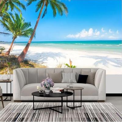 Sea View Wallpaper Coconut Tree Landscape Wall Mural Living Room Sofa Background Wall Home Decoration Beach Murals For Walls