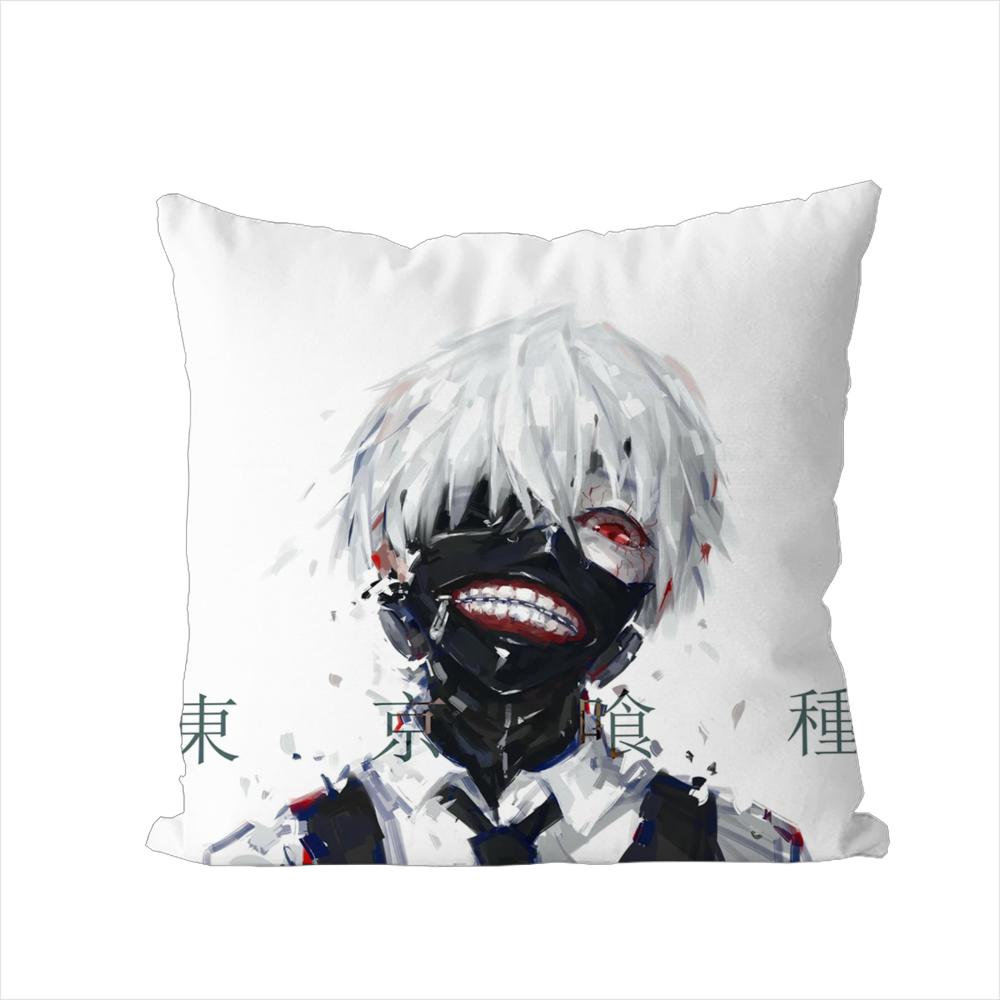 Anime Tokyo Ghoul Pillow Case For Car Sofa Decorative Home Doublesided Print Plush Square Throw Pillow Cushion Cover