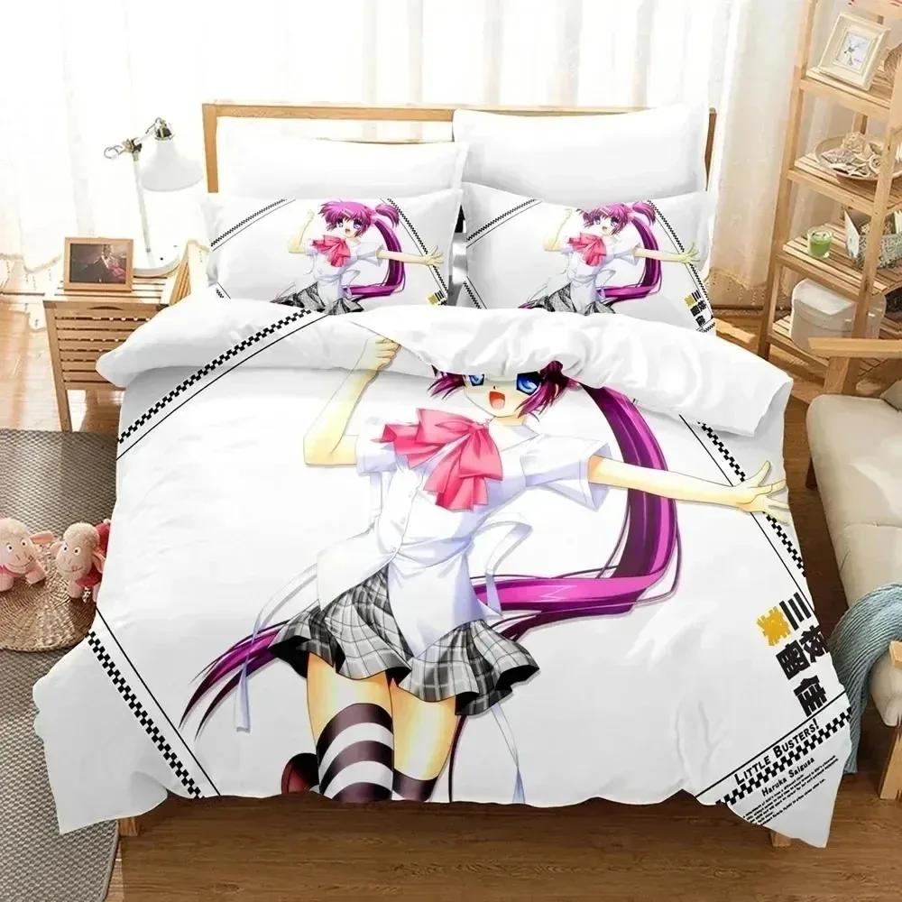 Anime Little Busters Bedding Set Boys Girls Twin Queen Size Duvet Cover Pillowcase Bed Boys Adult Fashion Home Textileextile
