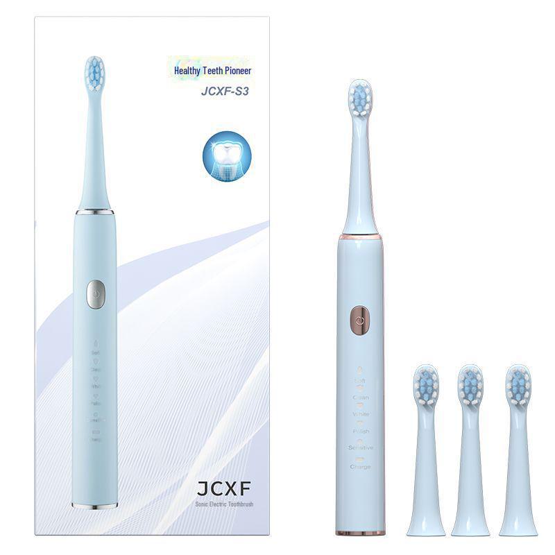 Jian Elektrisches Zahnbürstenset: Wiederaufladbare Schallzahnbürsten für Erwachsene und Paare, Schwarz und Weiß – Kostenloser Versand