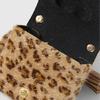 Bärbar leopardmönstrad nyckelringsplånbok med dekorativ metallrosettberlock liten handväska nyckelringstillbehör för nycklar