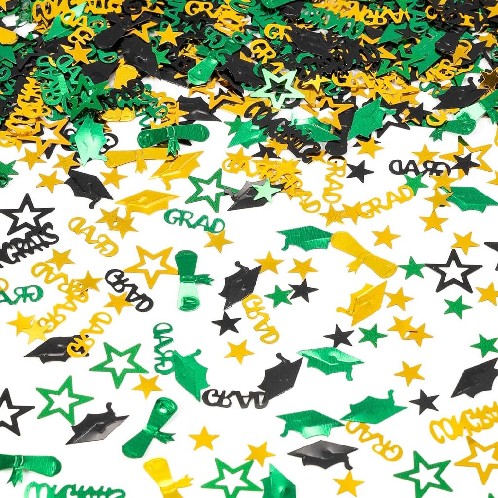 Gold and Black Graduation Confetti 2025, 1000 Pcs Grad Confetti Class of 2025 Party Table Centerpiece for 2025 Graduation Party Supplies