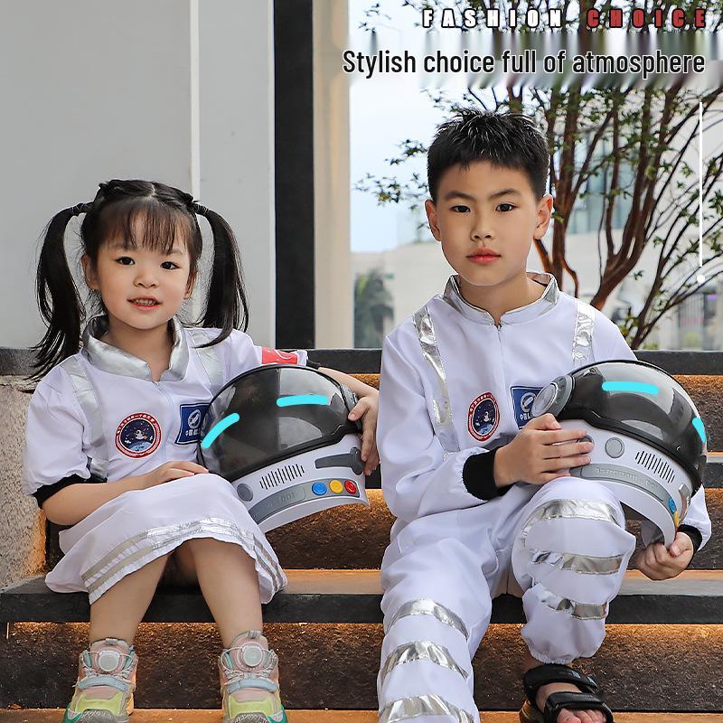 Kids' Short-Sleeve Space Astronaut Costume with Light-Up Helmet