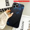 2DFlat Glowing Blue Hexagon Crack Pattern Phone Case All Inclusive Film Hard Phone Case, Compatible with iPhone 18 Pro Max 17 16 15 14 13 12 11