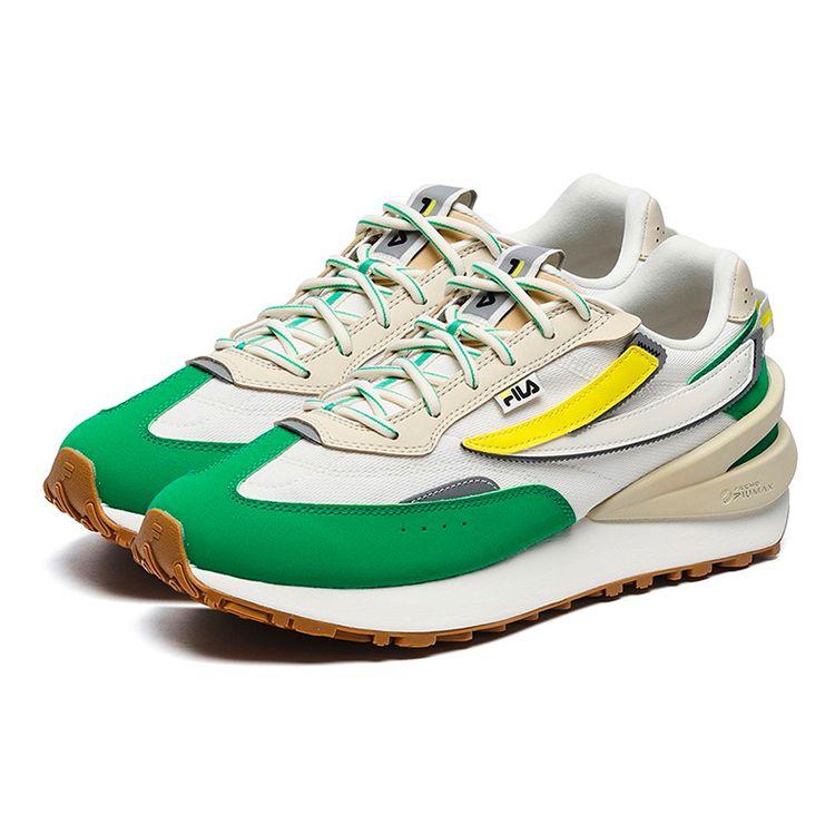 FILA Jogger 3 Retro Shock Absorbing Durable Breathable Low Top Casual Shoes Men sneaker White Green F12M232148FGJ