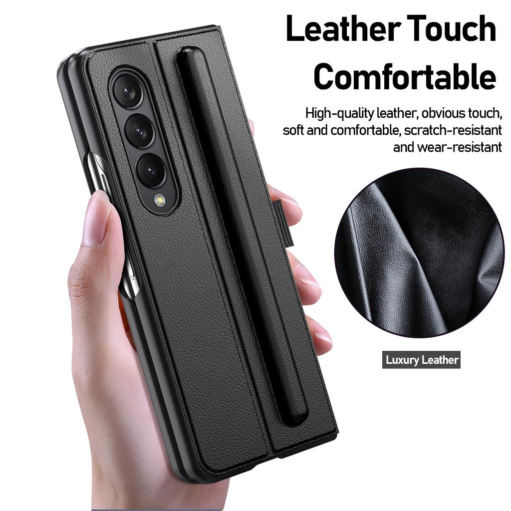 Integrierter versteckter Stiftschlitz, klappbare Handyhülle für Samsung Galaxy Z Fold 4, magnetische Klapphülle mit vollständiger Abdeckung, Galaxy Z Fold4