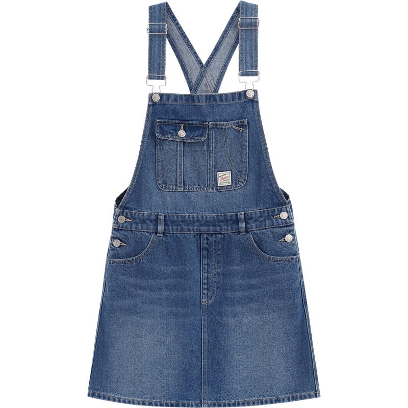 GAP Women s Classic Logo Washed Denim Overall Skirt M (Asian Fit)