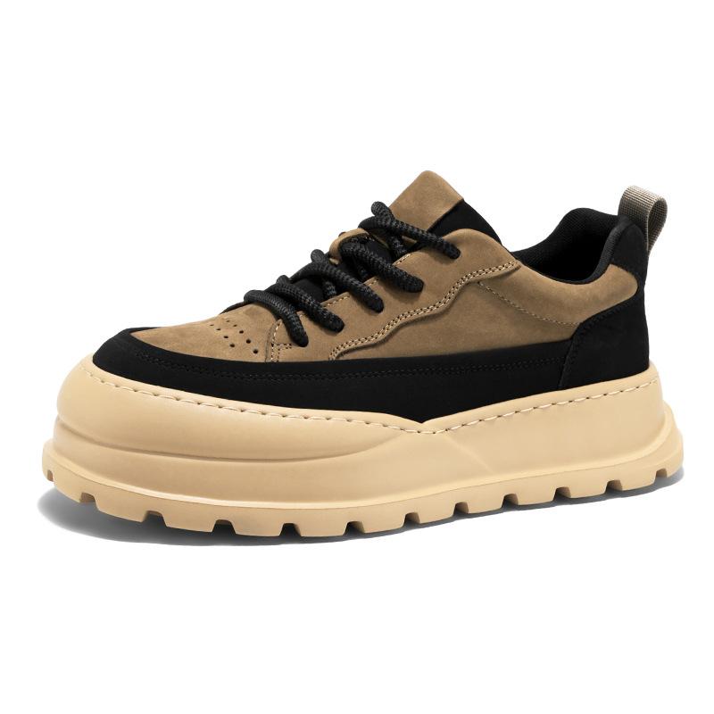 Thick Soled Height Increasing Anti Slip Board Shoes Men Breathable Versatile Trendy Shoes Outdoor Casual Running Shoes Sneakers