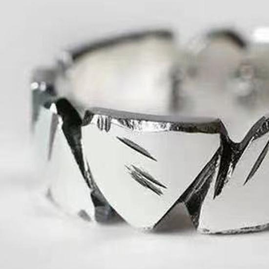 Men Ring Bright Luster Open Ended Personality All Match Jewelry Gift Geometric Rough Splicing