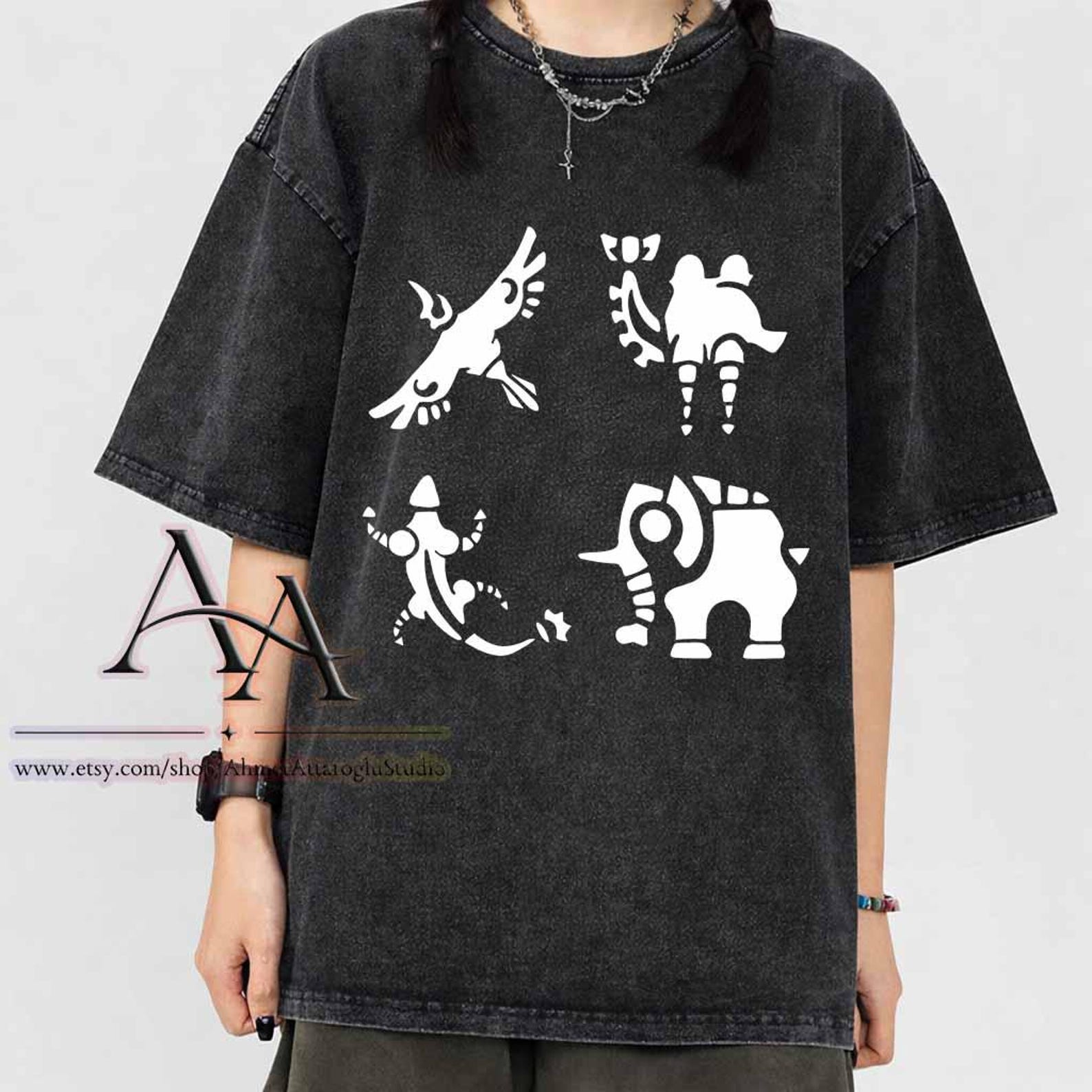 Mineral Wash Tee Zelda Divine Beasts Unisex T-Shirt: Comfort Colors Korok & Tri Force Gamer Gift M