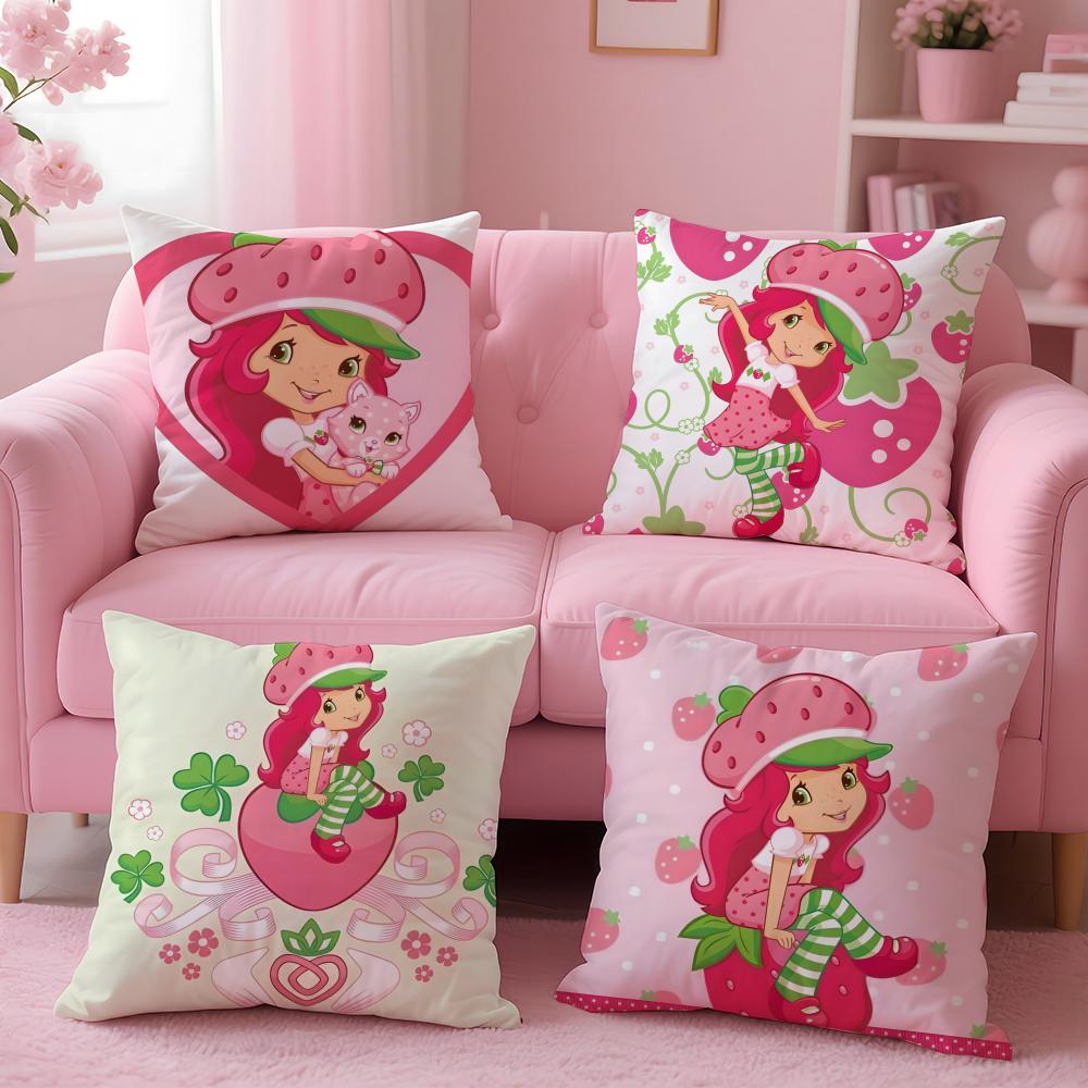 Hot SStrawberry Shortcakeiou Cushion Cover Comfortable Durable Pillow Cover MultiScene for Home Office Car Sofa