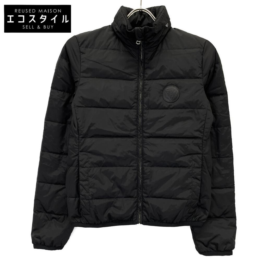Gucci 429854 16 Years Black Leather Logo Patch Down Jacket Jacket 36 blackUsed