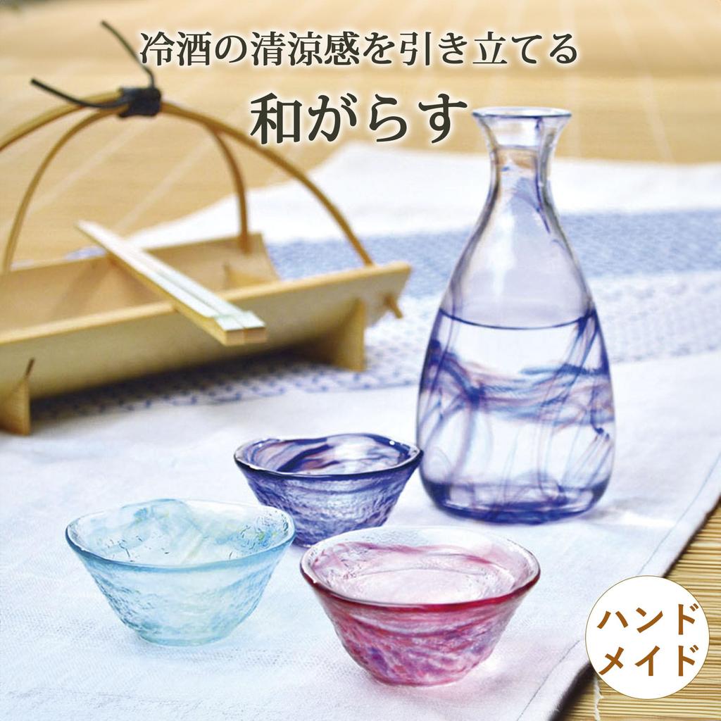 Toyo Sasaki Glass Japanese Sake Glass, Blue, 45ml, Made in Japan, Sake Cup, Ochoko, Sake Glass, 42091