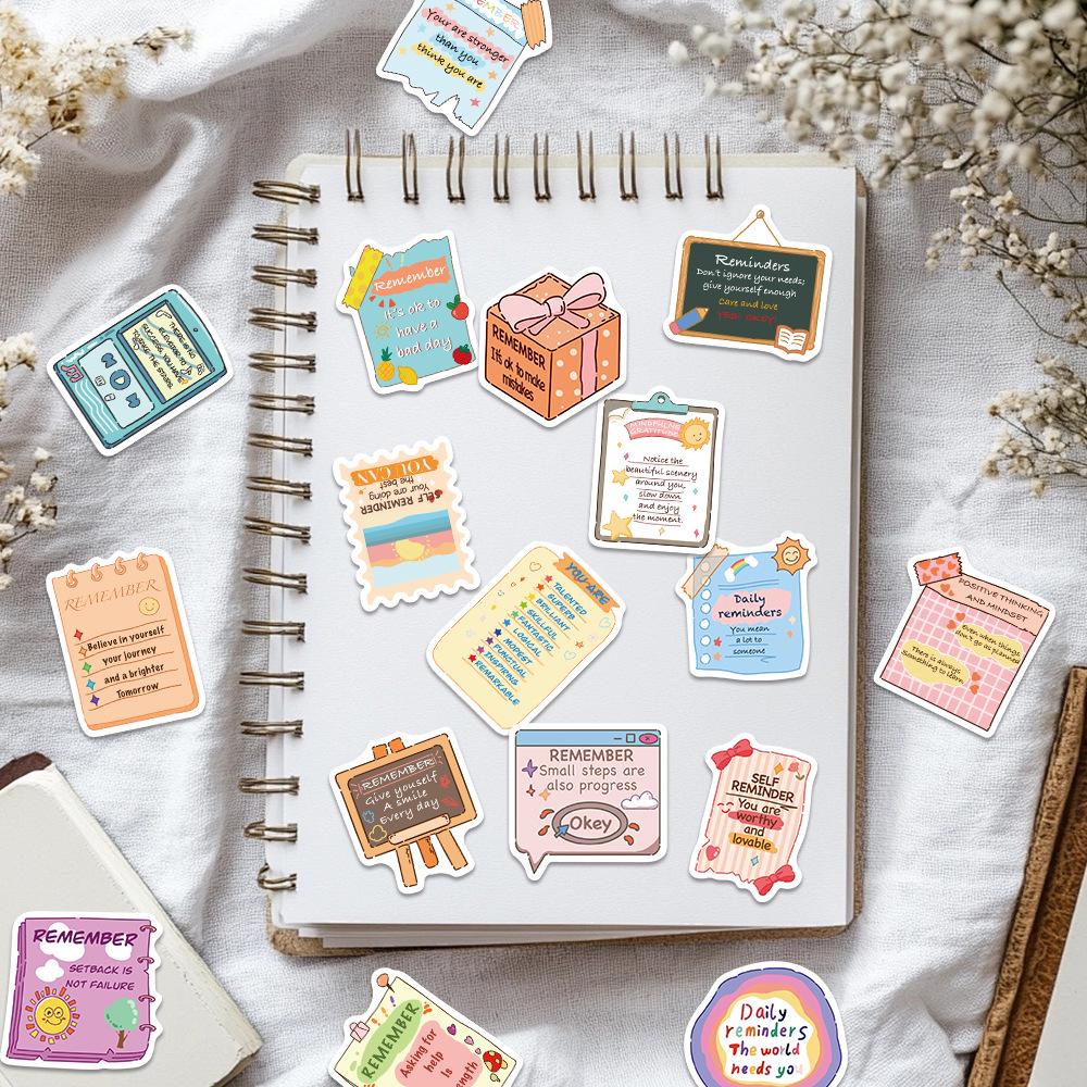 50 Inspirational English Stickers for Luggage, Laptops, and More