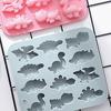 Ice Mold Silicone Tray 12 Cavity 6 Dinosaur Shapes Food Grade Flexible Maker Chocolate Ice Cubes Cake Making Kids Baking Supplies