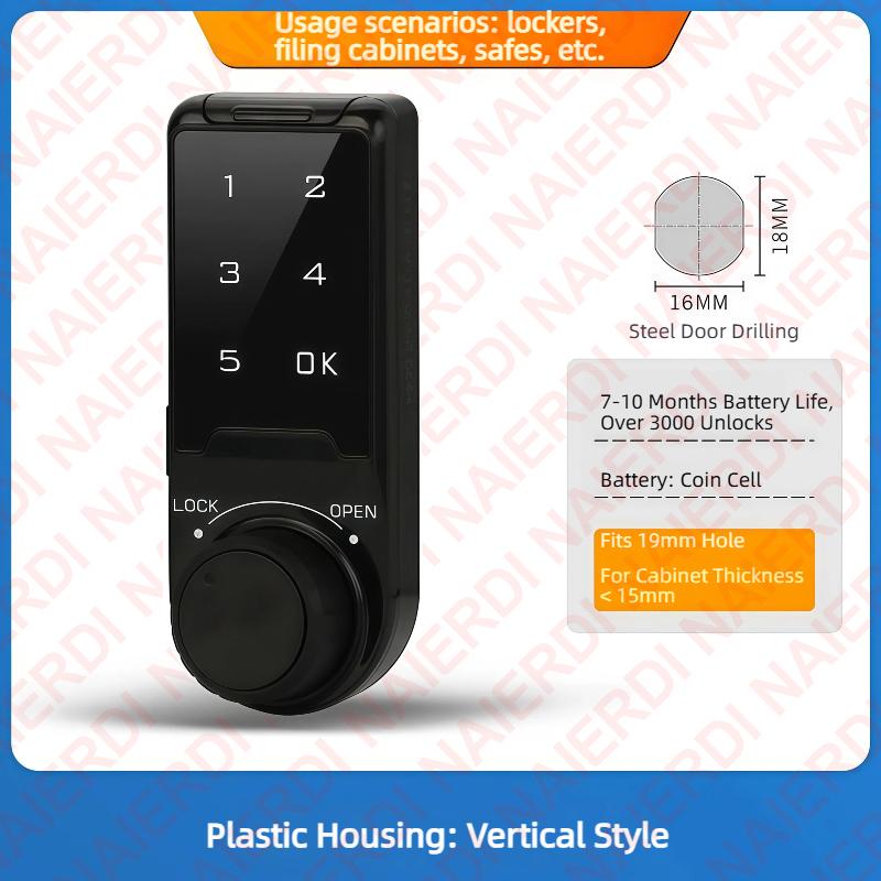 NAIERDI Password Drawer Lock Security Electronic Cabinet Lock Keyless Mini Code Locker for School Locker,Gym Locker File Cabinet