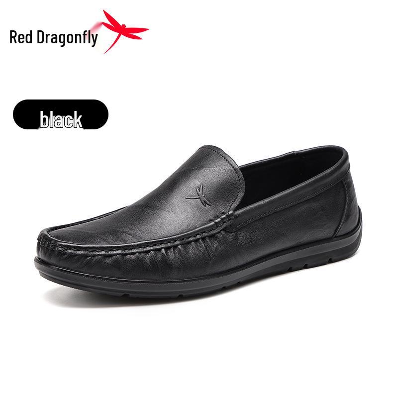 Men s 2025 Genuine Leather Slip-on Loafers: Soft Sole, Casual Driving Shoes 42
