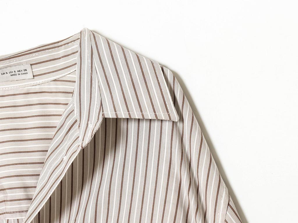 European Spring 2026 Women's Striped Batwing Long Sleeve Loose Shirt